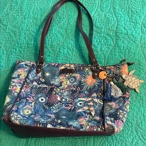 Sakroots Floral Patterned Tote Bag - Blue and Pink
